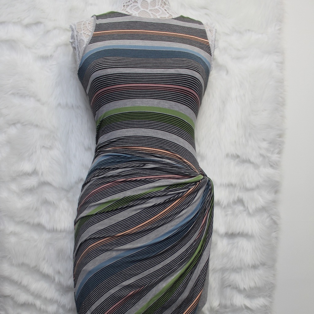 New Sexy Layer Stripped Sleeves Dress